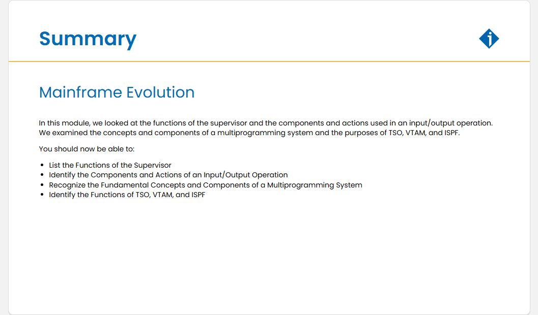 Mainframe Evolution MVS Evolution: Mainframe Evolution - Summary screenshot